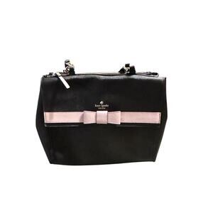 Kate Spade Kirk Park Saffiano Leather Shoulder Bag Black Pink Ribbon
